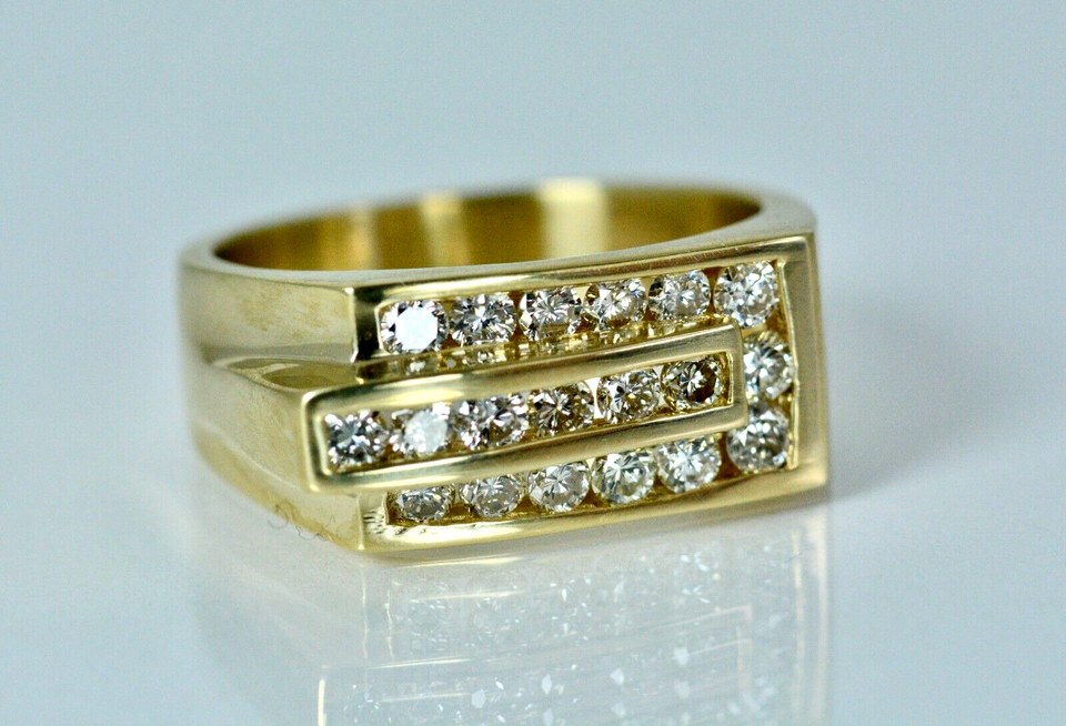 1.00ctw Round Cut Diamond Channel-Set Band Ring 14k Yellow Gold Lot 7 ...