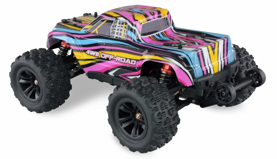 Hyper Go Monster Truck Brushless 45km/h Lipo2S 1050mha RTR 4WD 1/16 RC Amewi MJX - Immagine 3 di 4