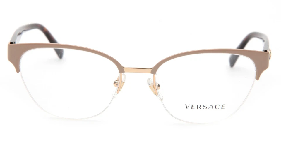 NUEVO MARCO GAFAS VERSACE MOD 1255-B 1434 Beige Dorado 52-18-140mm ITALIA Foto 2 de 4