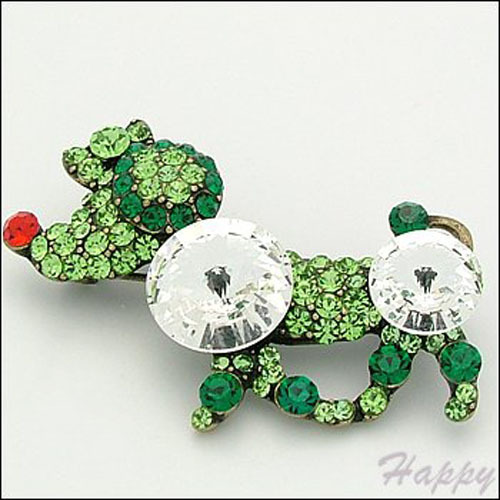Neu Antik Hund Welpe Hund Pudel Brosche Anstecknadel Figur Schmuck Strass Vintage - Bild 16 von 16
