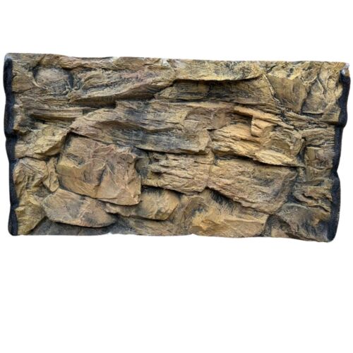 Aquarium Vivarium Background 3D ROCK 77x42cm for Fluval Roma 125 REAL PHOTO - Picture 2 of 19