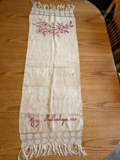 ANTIQUE Dated 1825 Hand Stitched Scarf Amazing 51  X 17  LOOK 