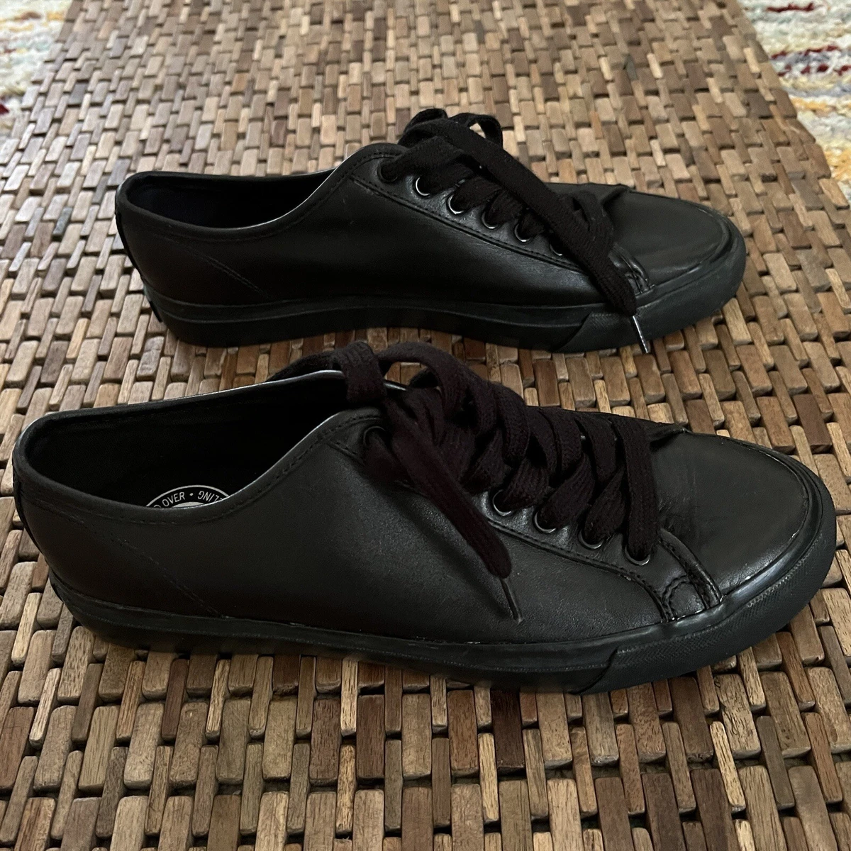RRL Double RL Ralph Lauren Black Leather Low Top Sneakers Men s Size 9