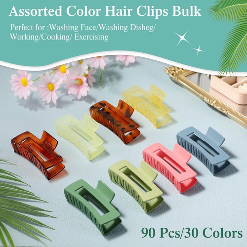 60 Pcs Hair Clips Bulk Hair Claw Clips for Women Girls 4.1 Inch Large Rectangle - Picture 6 of 6
