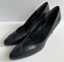 NWOB Vintage Stuart Weitzman Mr Seymour Black Leather Pumps Spain Heel 7