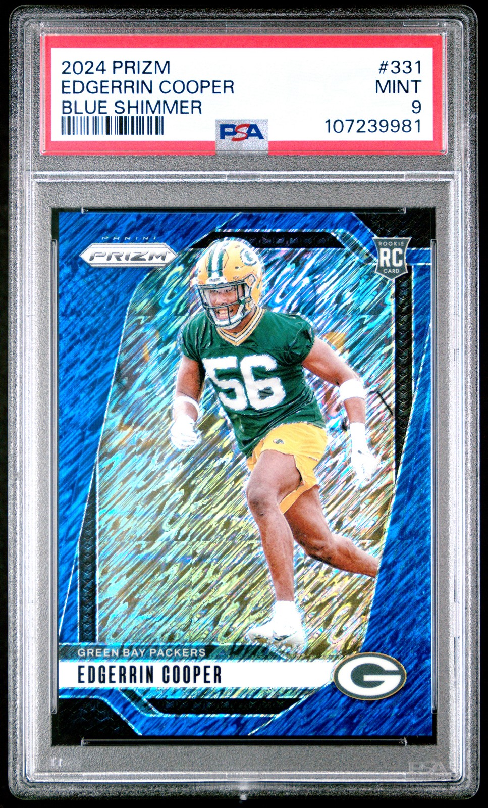2024 PANINI PRIZM BLUE SHIMMER #331 EDGERRIN COOPER 23/25 PSA 9