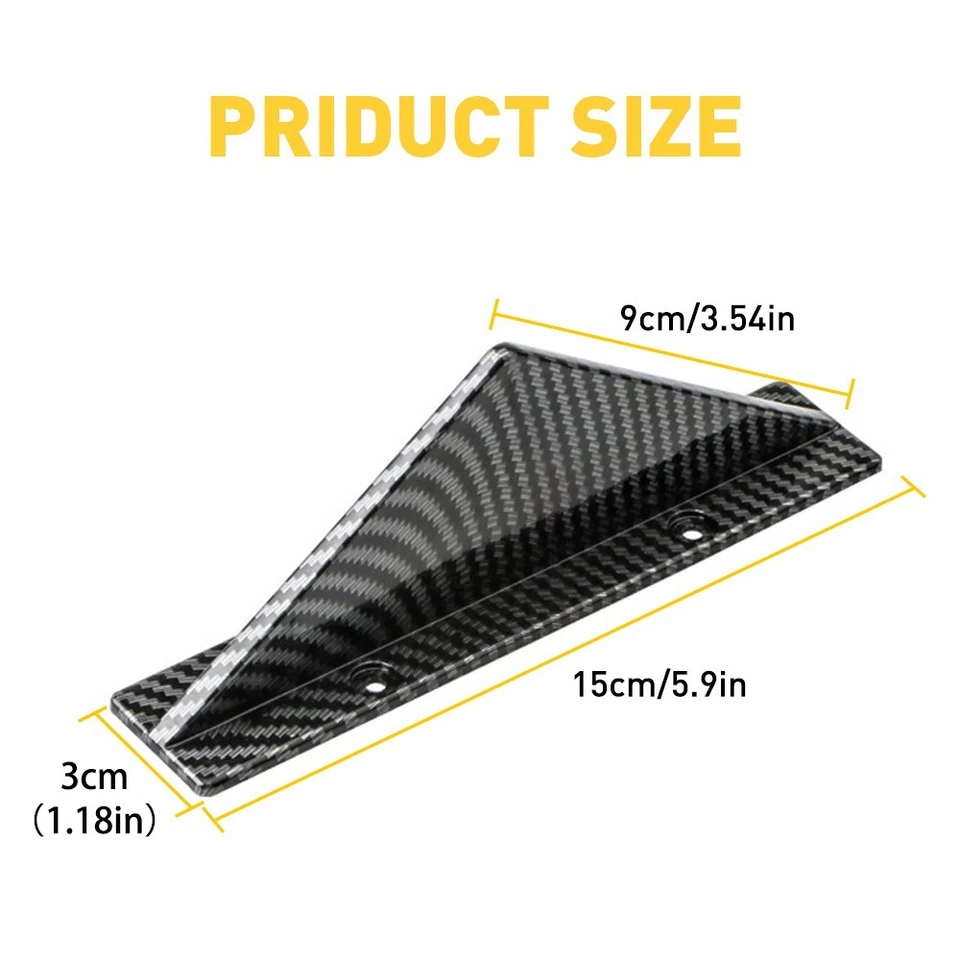 Universal 4x Car Rear Shark Fins Lower Bumper Diffuser Splitter Lip Carbon Fiber Foto 4 de 4