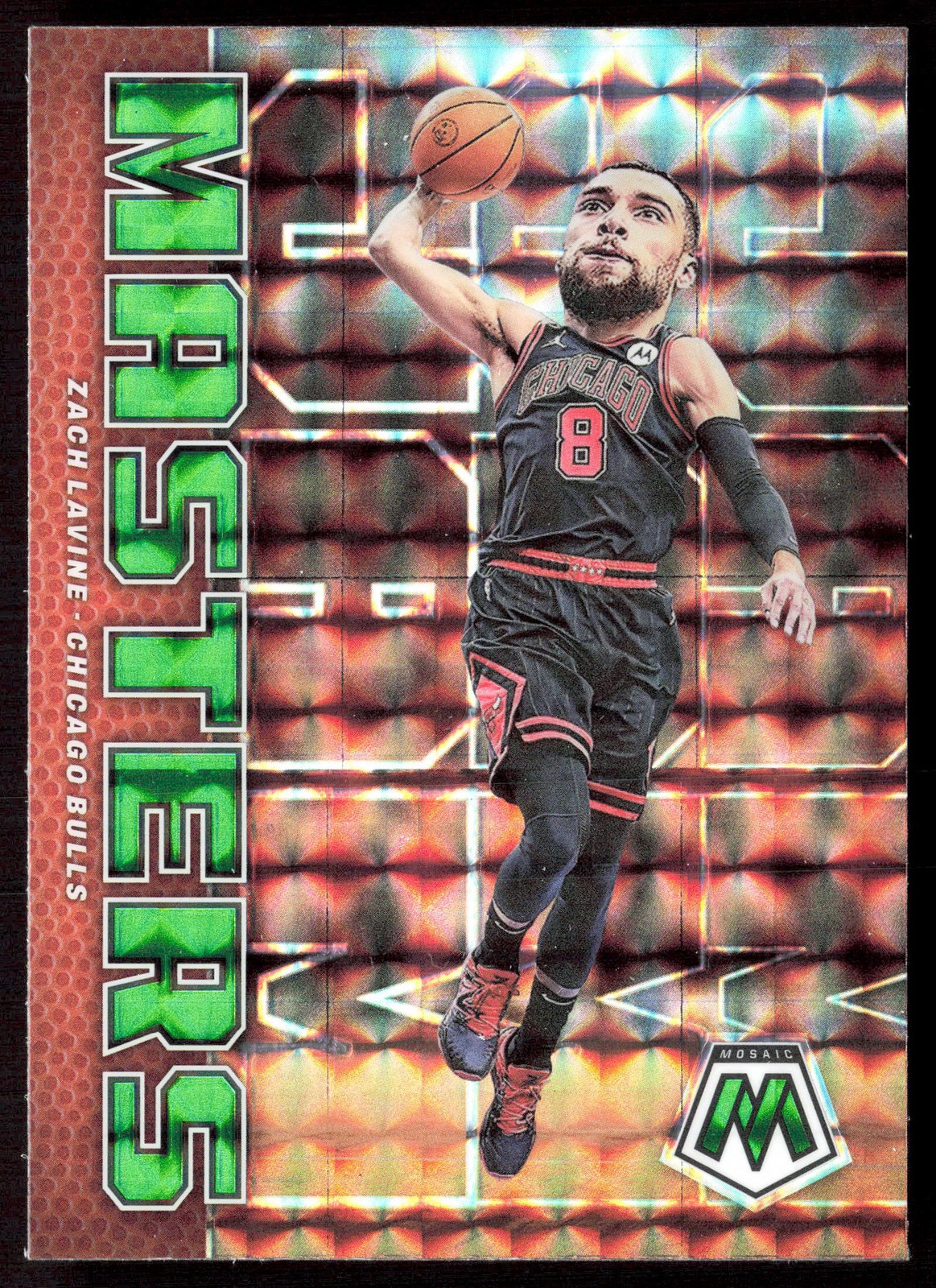 Zach LaVine #12 Basketball Cards 2022 Panini Mosaic Jam Masters trading card — raw and PSA graded price guide