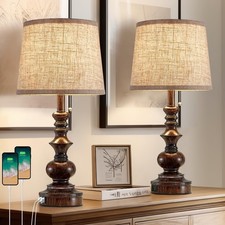22'' Farmhouse Bedside Table Lamps Set of 2 for Bedroom Nightstand Lamps with...
