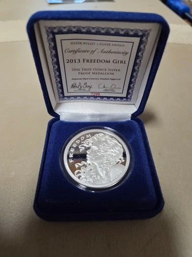 2013 Freedom Girl From Silver Bullet/Silver Shield 1 oz. Proof Medallion W/COA