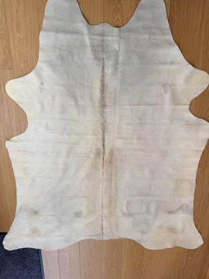 Brand New Beautiful Exotic White/Cream/Beige/Grey Cowhide 197 x 160cm