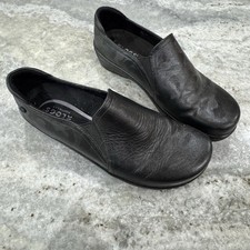 Klogs Black Leather Shoes Slip Resistant Women  s 10 Moxy Nurses