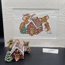 Charming Tails HOME SWEET HOME 98/290 Fitz & Floyd Christmas Mouse & Print