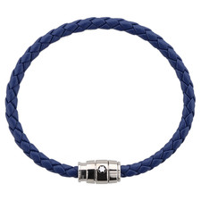 Montblanc Meisterst&uuml;ck Armband Geflochtenes Leder Stainless Steel Blau ID:130899