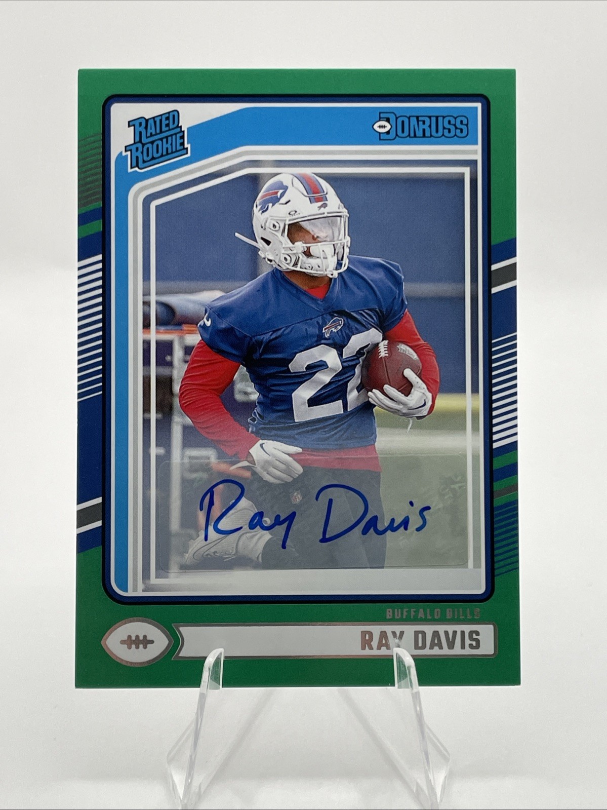 2024 Panini Donruss - Rated Rookie Ray Davis #316 Press Proof Green (RC)