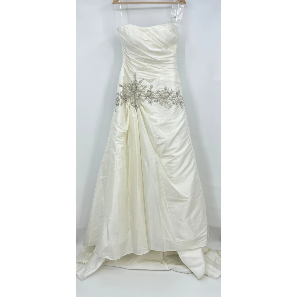 Casablanca Novia | Vestido de Novia Sin Tirantes Cuentas Vestido de Novia 1870 Talla 12 Foto 4 de 4