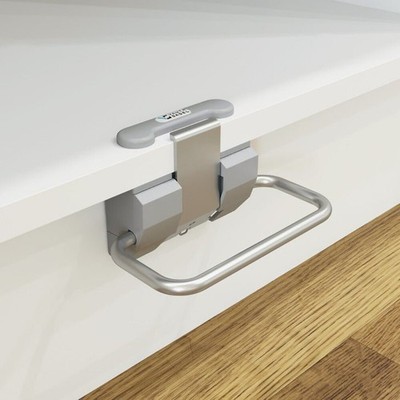 Hafele ENVI Hands-Free Toe Kick Cabinet Opener | Matt Chrome, German-Engineered