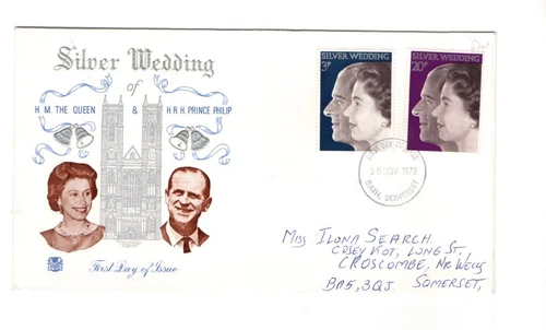 1972 ROYAL SILVER WEDDING - BATH CDS STUART FDC FROM COLLECTION O14