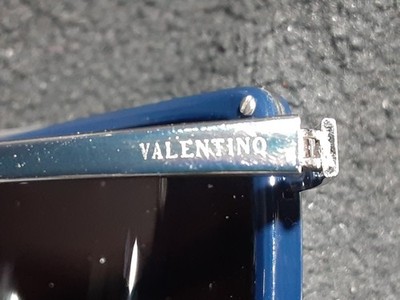 Vintage VALENTINO SUNGLASSES 115MM 1131/S 4Y5 99 01 Blue Silver Wrap Y2K Unisex VALENTINO V SUNGLASSES 115MM 1131/S 4Y5 99 01 NEW OLD  main image 2
