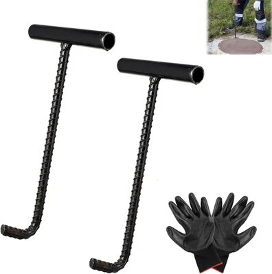 Kanaldeckelheber 2 Stück Schachthaken Gullideckel Haken