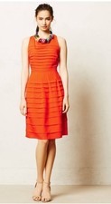 Eva Franco Tangelo Dress 8 Orange Layered Party Brunch Spring Summer Made In USA