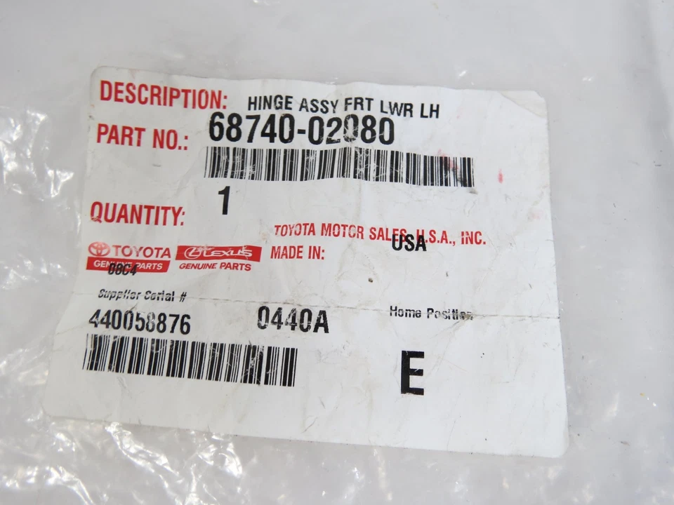 Bisagra inferior de la puerta delantera Toyota Scion para lado izquierdo del conductor original OEM Foto 3 de 3