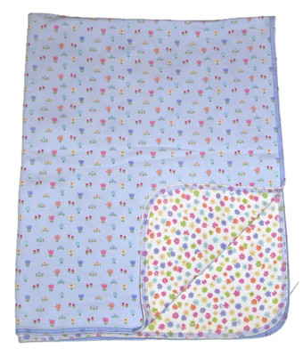VTG Gymboree 2000 Winter Magic Baby Blanket Purple Pink Green Tulips Flowers