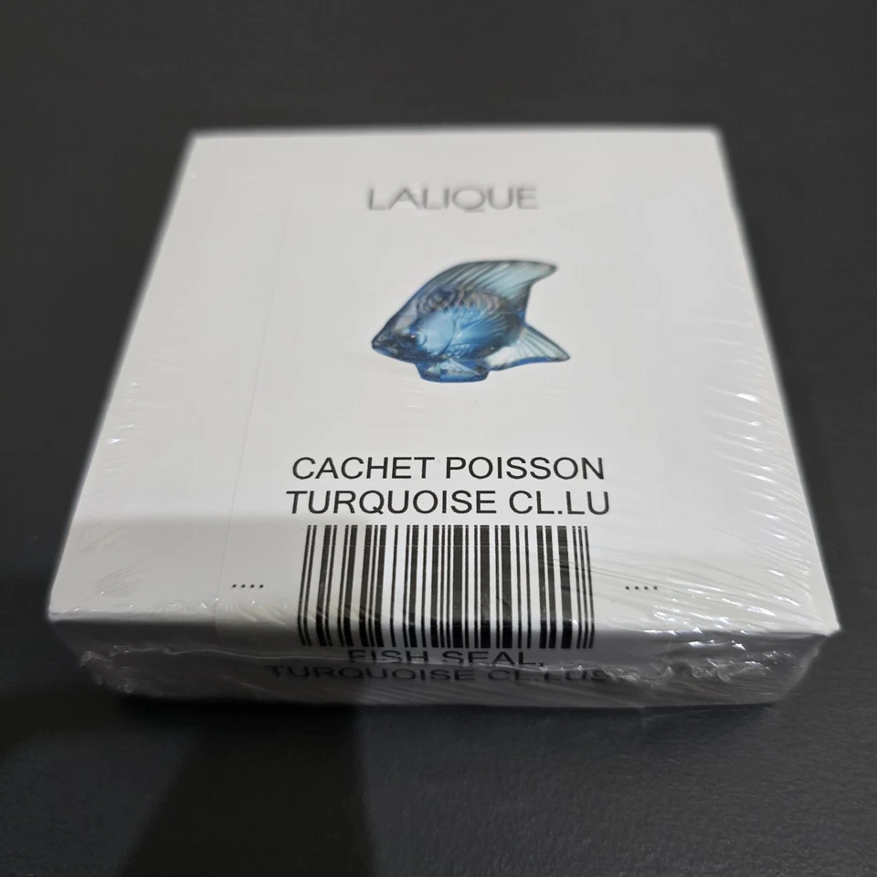 New Boxed Sealed Lalique Poisson Turquoise Crystal - Image 3 of 4