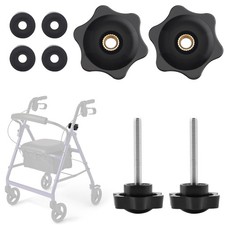 Jerbor 2 Pack Replacement Arm Adjustment Knobs for Rollators Walker Black