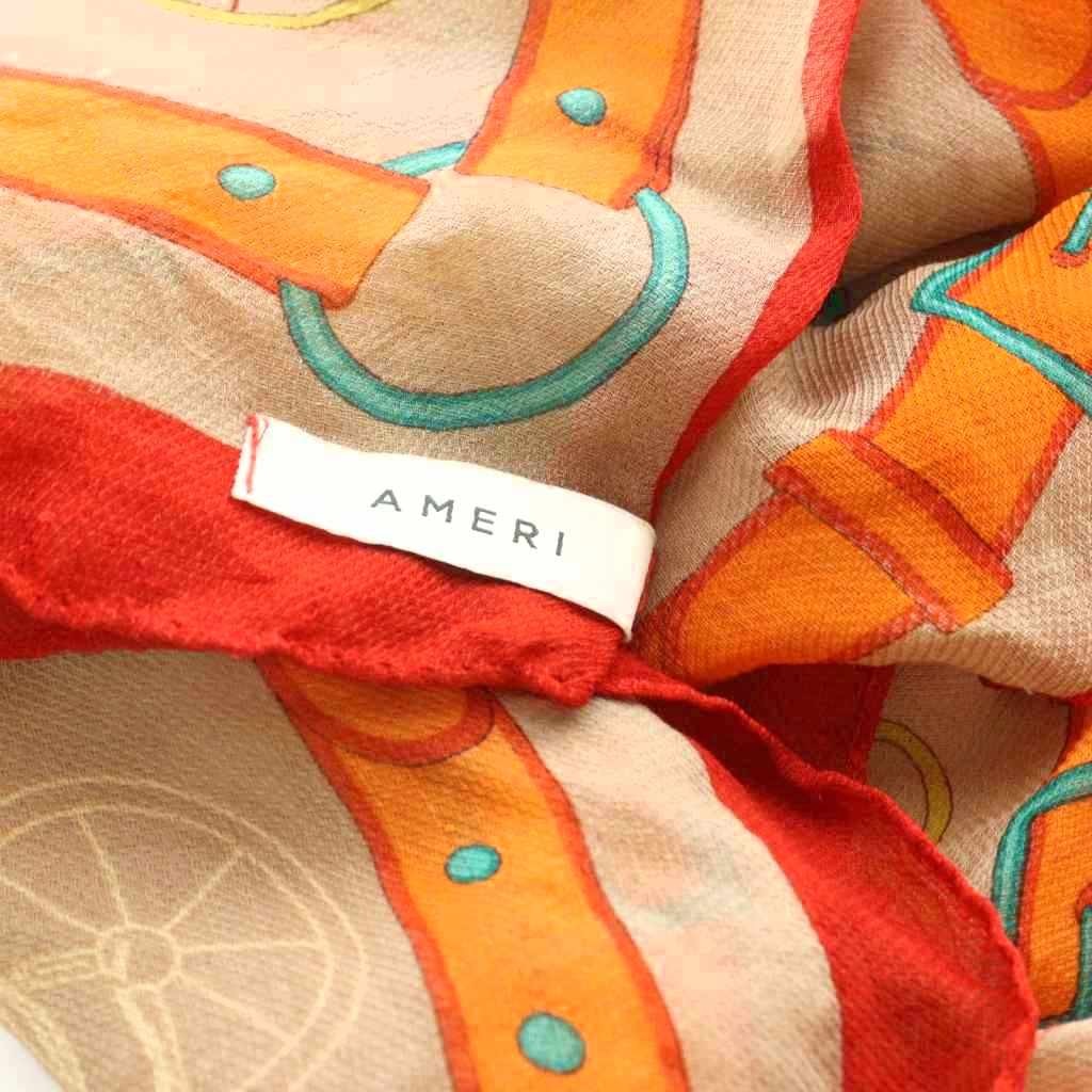 Ameri Vintage Stole Shawl All Over Pattern Beige … - image 4