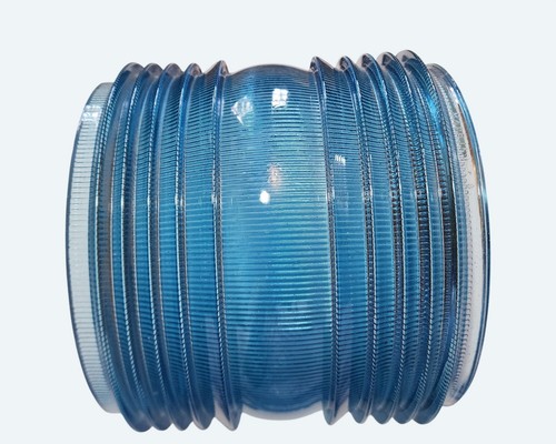 Vintage Surg-O-Beam Large Fresnel Lens Ribbed Blue Glass From Surgery Light