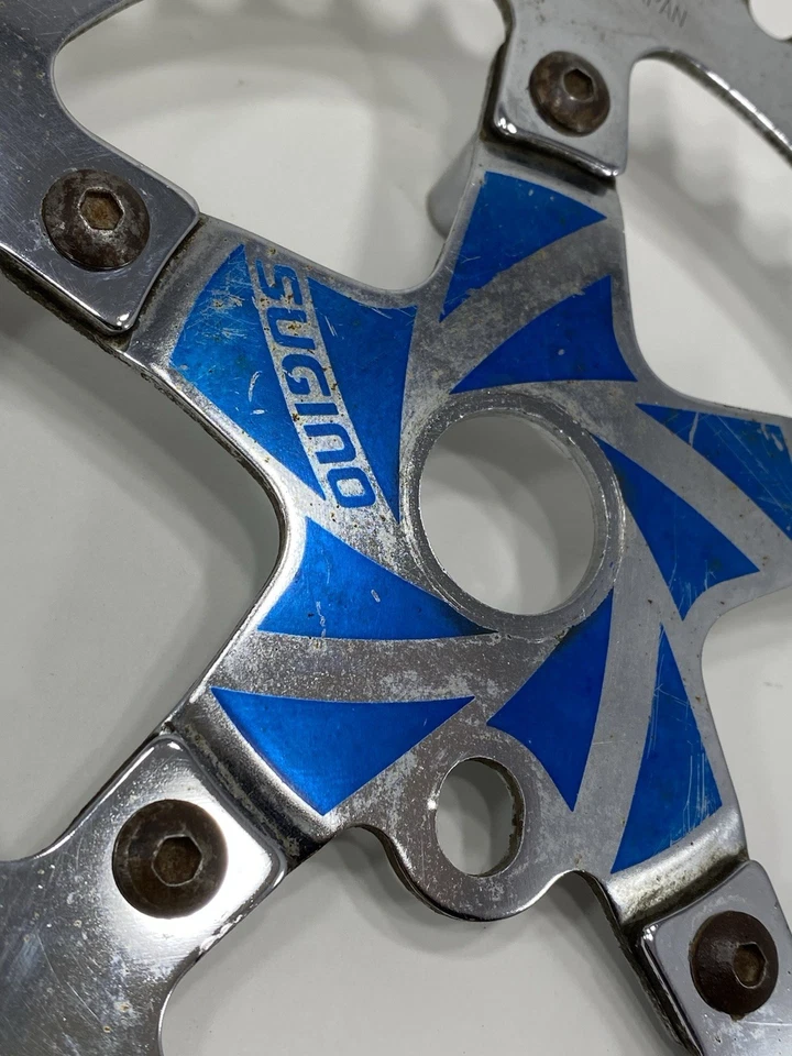 Plato vintage Sugino piñón BMX cromado 43T azul Japón rueda dentada años 80 Foto 4 de 4