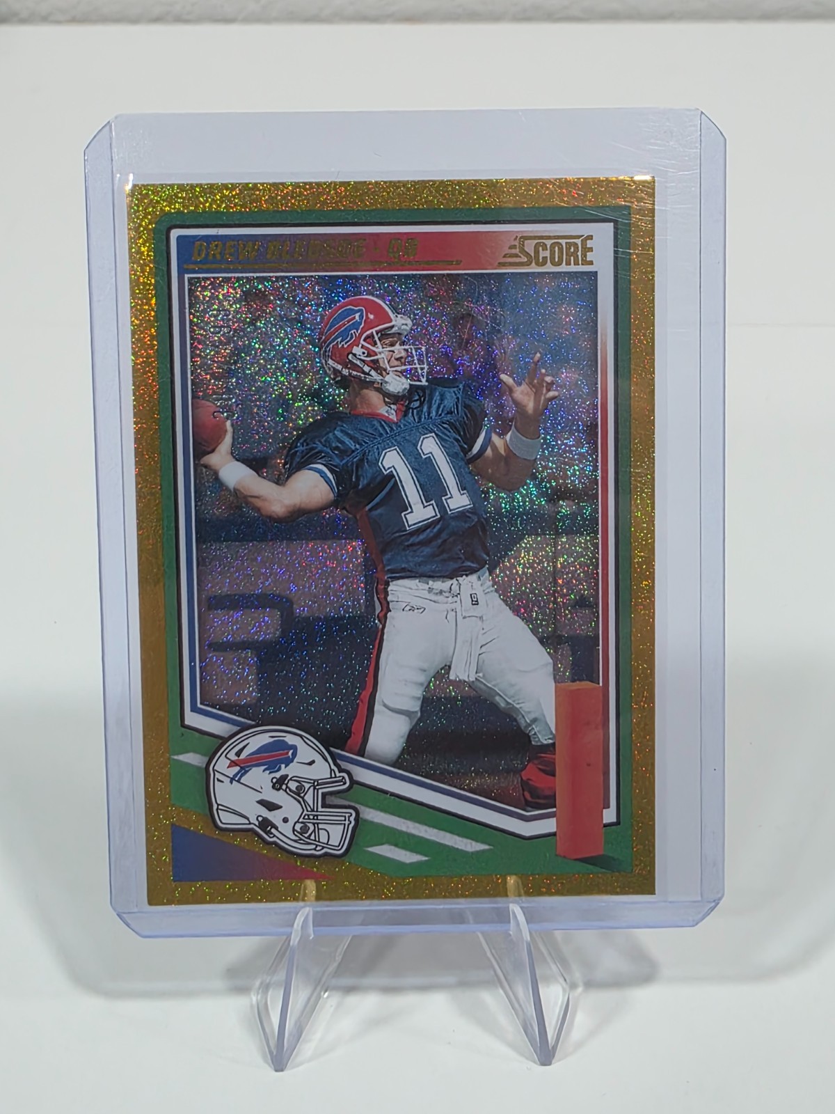 2025 Score Drew Bledsoe #37 Gold Dots /499 Buffalo Bills