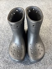 Crocs Classic Crush Rain Boots Men's 3/Women's 5 Rubber Shoes Black Excellent
