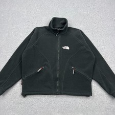 VTG North Face Fleece Jacket Women's Large Black Polartec Full Zip 90s USA Made