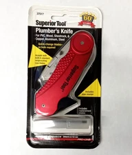 Superior Tool 37517 Plumbers Knife, Stainless Steel Body