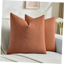 Decorative Throw Pillow Covers 18x18 Inch Set of 18" x 18" Pack of 2 Rust