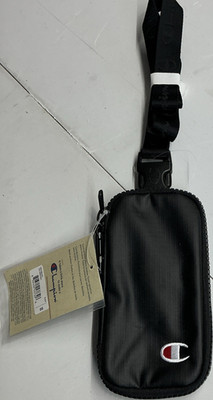 Champion Black Small Zip Crossbody Phone Pouch Bag w/ Adjustable Strap Pockets