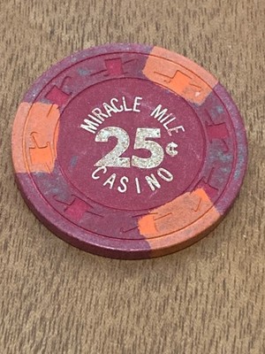 .25 CENT ----------  MILE HIGH CASINO POKER  CHIP .25 TWENTY FIVE CENT HAT CANE