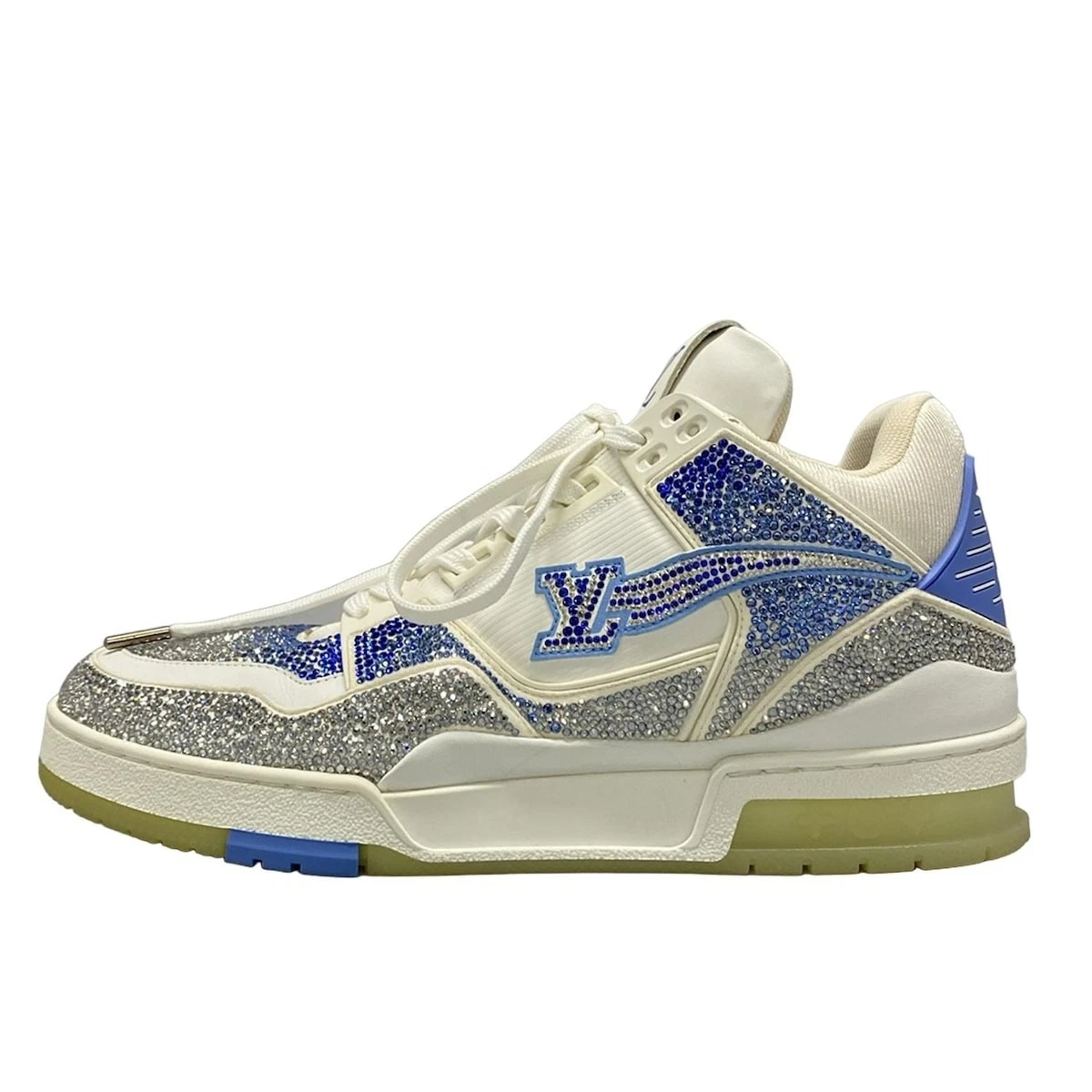 LOUIS VUITTON TRAINER Sneakers originali Louis Vuitton LV Trainer Line 1A8AI0 bianco azzurro blu argento