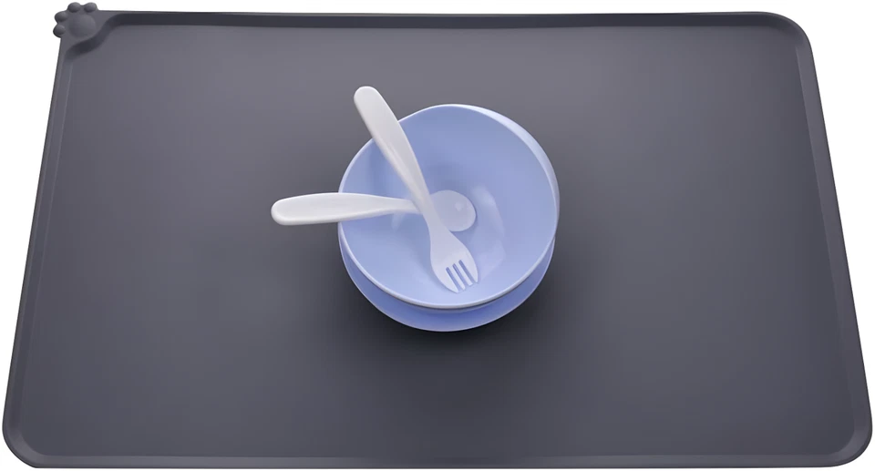 Pet Food Mat Cat Dog Puppy Silicone Feeding Non Slip Waterproof Bowl Mat 18x12in - Image 4 of 4