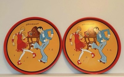 Set of Two Vintage Metal Ritz Crackers Tray Collectable  Putting on the Ritz 