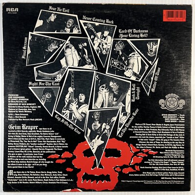 GRIM REAPER fear no evil VINYL LP 1985 RCA/Ebony AFL1-5331 Madness