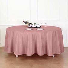 5 Pack Dusty Rose 120 Inch ROUND TABLECLOTHS Wedding Decorations Table Covers