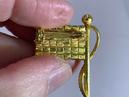 Flagge Amerikanisch USA Strass Vintage Gold Anstecknadel Brosche V-3587* - Bild 3 von 3
