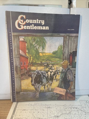 1946 Country Gentleman Kühe Bauernhof Vintage Titelseite