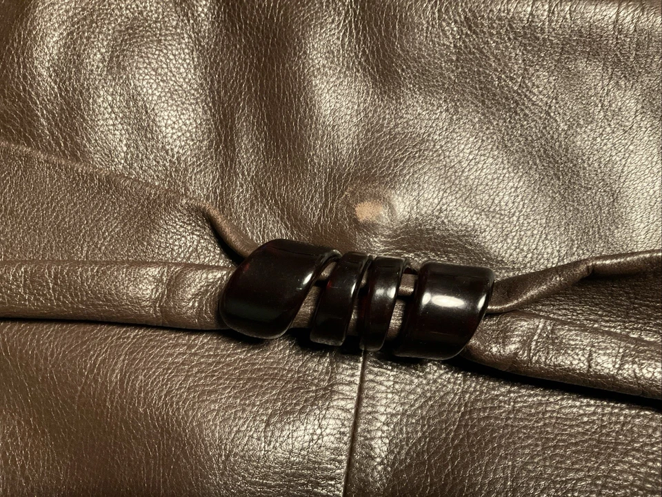 Freestyle by David Leather Purse Shoulder Bag Italian Brown Fold Over BOHO - Image 3 of 4