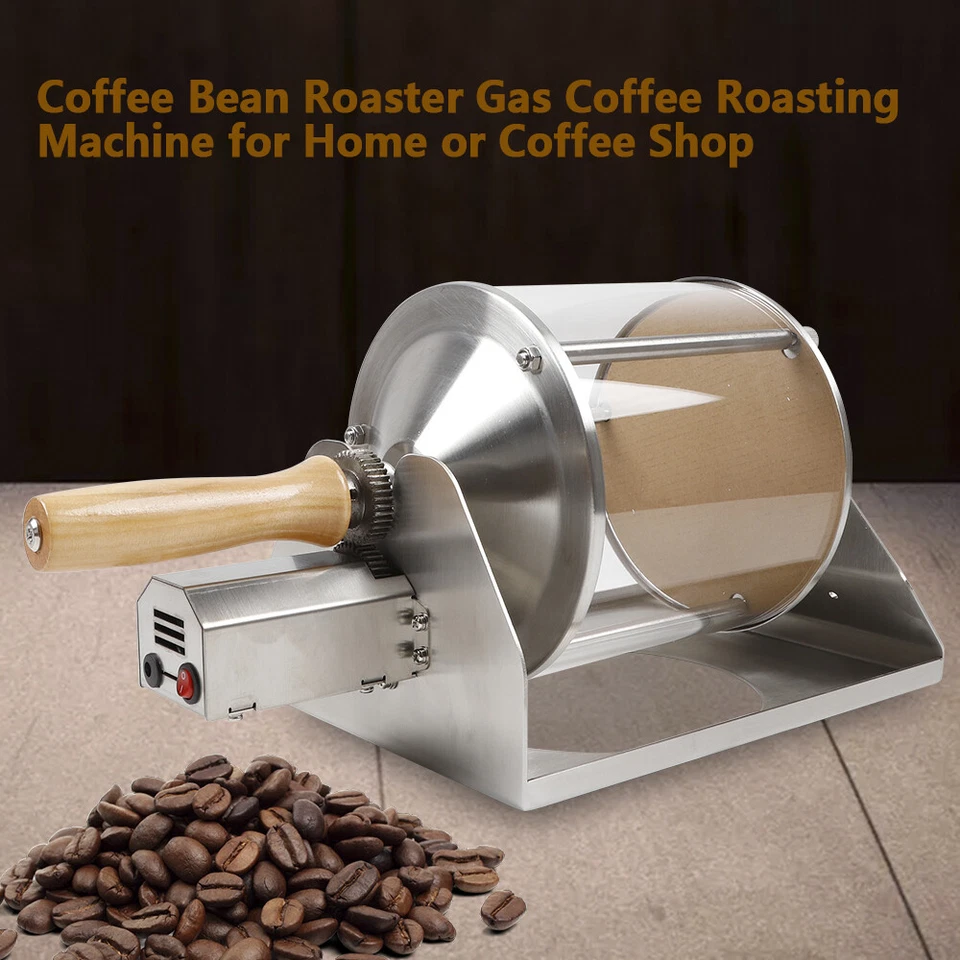 Coffee Bean Roaster 1 pound Roasting Machine Nuts Home Coffee Shop Wooden Handle - image 2 of 4