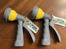 “NEW” Lot of 2 Expert Gardener Heavy Duty 8 Pattern Spray Watering Nozzle Hose