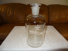 Kimax USA Laboratory 2000 ml Bottle 11" Inches w/ Pyrex Stopper